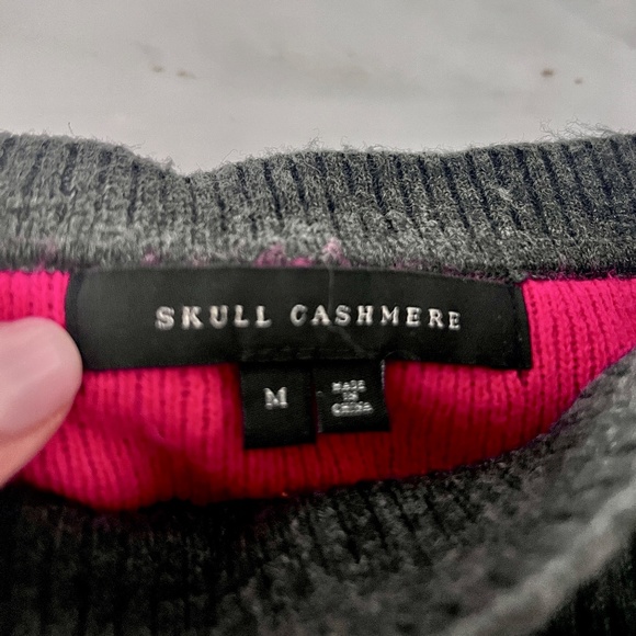 360Cashmere Bad to the Bone Dog Sweater - Pink & Charcoal, Medium - Picture 10 of 11